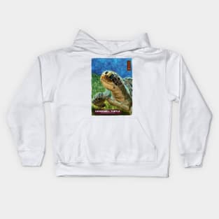 Hawksbill Turtle - White Kids Hoodie